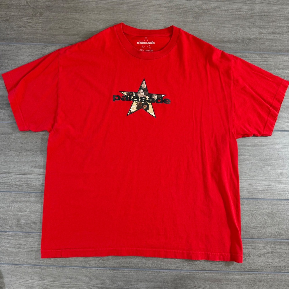 Palasade Kim K S*x Tape T-Shirt 2XL Red Star Photo Print Short Sleeve Tee